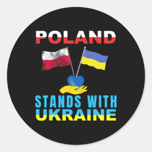 Poland Stands With Ukraine Polish Ukraine Classic Round Sticker
