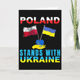 Poland Stands With Ukraine Polish Ukraine Flag Pol Card