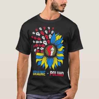 Poland stands with Ukraine Polish Ukraine Flag Sun T-Shirt