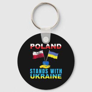 Poland Stands With Ukraine Polish Ukraine  Key Ring