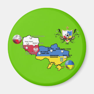Poland Ukraine 2012 flag map football European Cup Magnet