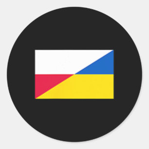Poland Ukraine Flag Support Friendship Neighbor 1 Classic Round Sticker