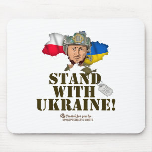 Poland Ukraine Zelensky Dog Tag Stand With Ukraine Mouse Pad