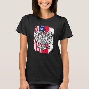 Poland USA Polski Polska American Polish Eagle Fla T-Shirt