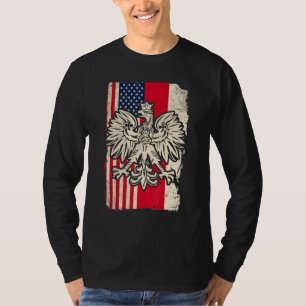 Poland USA Polski Polska American Polish Eagle Fla T-Shirt