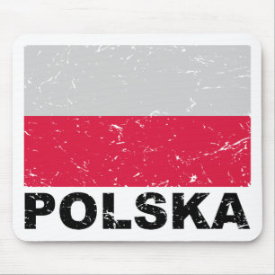 Poland Vintage Flag Mouse Pad