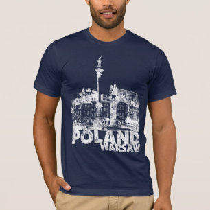 Poland Warsaw on dark T-Shirt