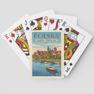 Poland Wawel Royal Castle Illustration Travel Art Playing Cards