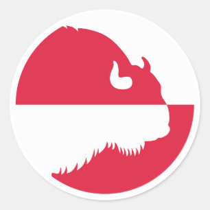 Poland Wisent Zubr Polish National Animal Flag Classic Round Sticker