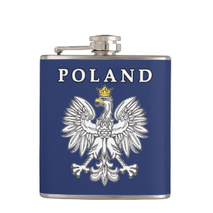 Poland With Polish Eagle Hip Flask