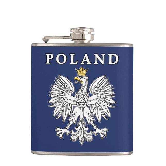 Poland With Polish Eagle Hip Flask (Front)