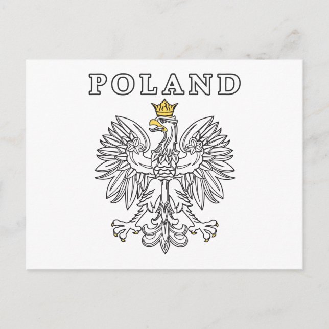 Poland With Polish Eagle Postcard (Front)