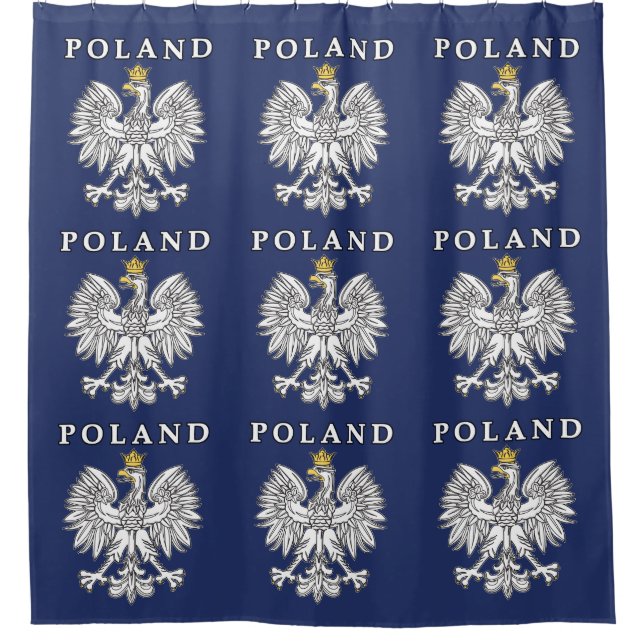 Poland With Polish Eagle Shower Curtain (Front)