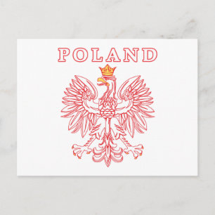 Poland With Red Polish Eagle Postcard