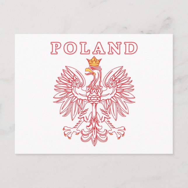 Poland With Red Polish Eagle Postcard (Front)