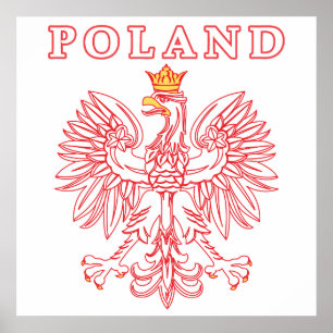 Poland With Red Polish Eagle Poster