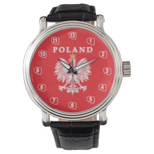 Poland With Red Polish Eagle Watch