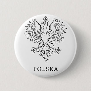 Poland's White Eagle Contemporary State Emblem 6 Cm Round Badge