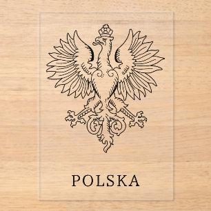 Poland's White Eagle Contemporary State Emblem Acrylic Invitations
