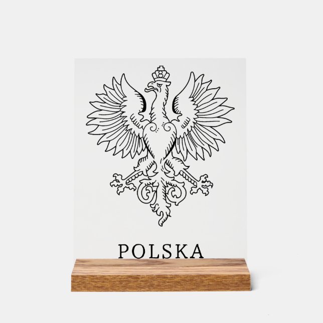 Poland's White Eagle Contemporary State Emblem  Acrylic Sign (Front)