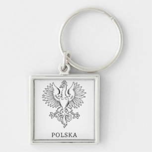 Poland's White Eagle Contemporary State Emblem Key Ring