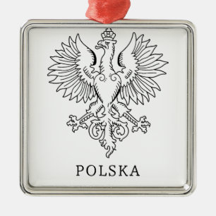 Poland's White Eagle Contemporary State Emblem  Metal Ornament