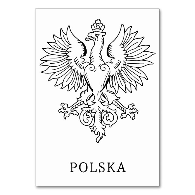 Poland's White Eagle Contemporary State Emblem  Table Number (Front)