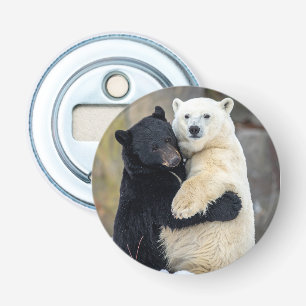 Polar and Black bear hugging Bottle Opener