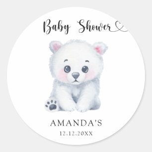 Polar baby bear - Baby Shower Classic Round Sticker