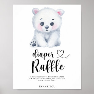 Polar baby bear - diaper raffle poster