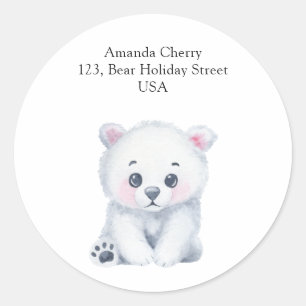 Polar baby bear - shipping label