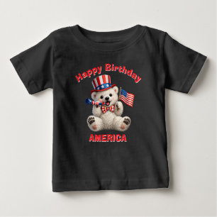 Polar Bear (5aa) Patriotic Kid T-Shirt