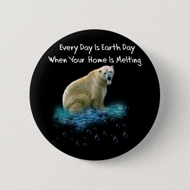 Polar Bear 6 Cm Round Badge (Front)