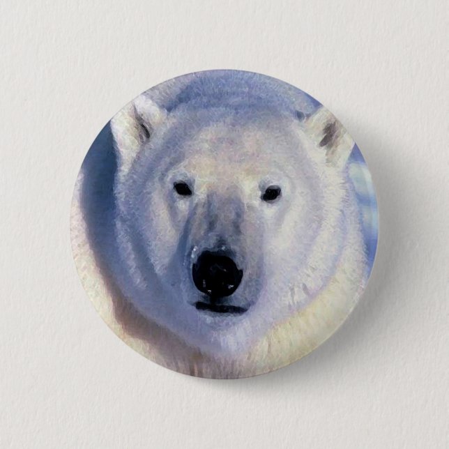 Polar Bear 6 Cm Round Badge (Front)