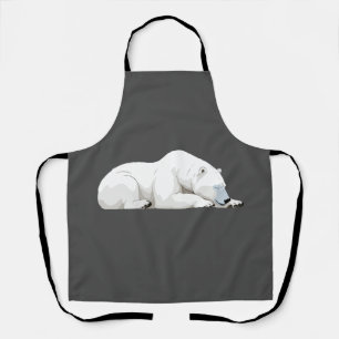 Polar Bear Adorable Cute Animal Sleeping Relaxing  Apron