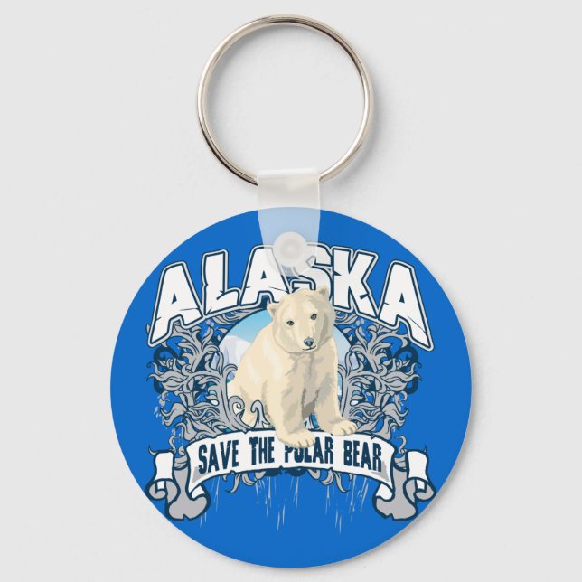 Polar Bear Alaska Key Ring (Front)