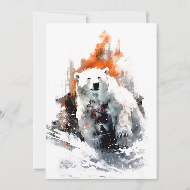 Polar Bear American Wild Animal  Holiday Card (Front)
