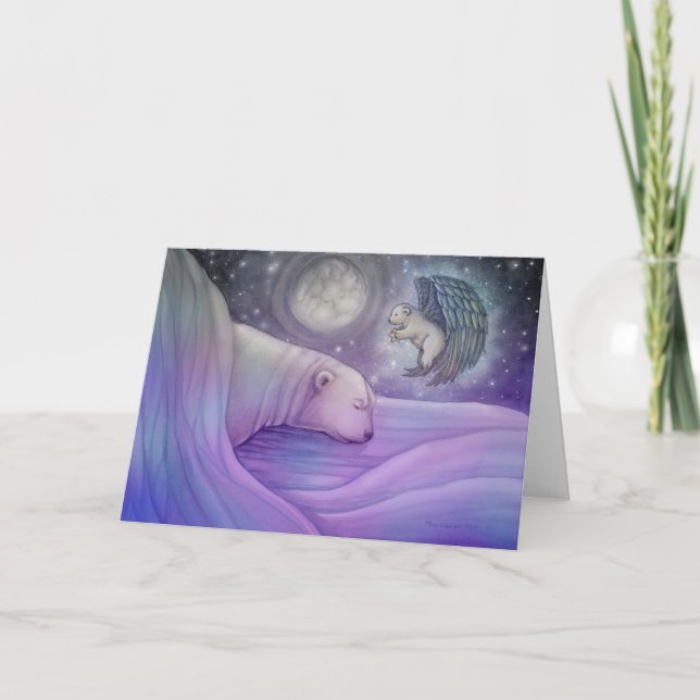 Polar bear and Angel Holiday Card (Front)