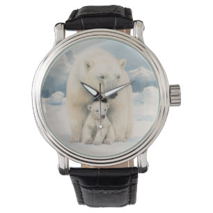 Polar Bear and Cub Arctic Elegance Watch