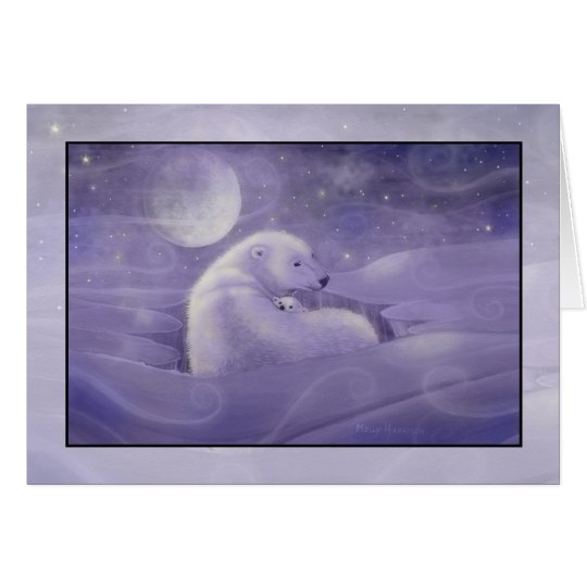 Polar Bear and Cub Christmas Card