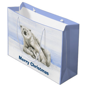 Polar Bear and Cub Large Gift Bag