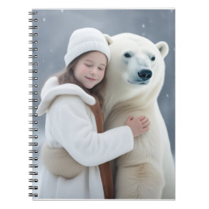 Polar Bear and Girl Hug Notebook