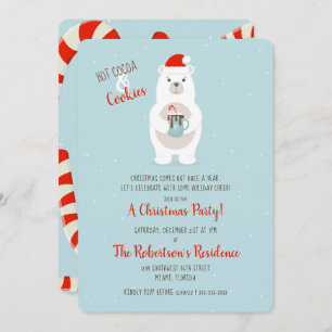 Polar Bear and Hot Cocoa Christmas Invitation