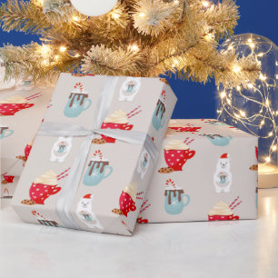 Polar Bear and Hot Cocoa Christmas Wrapping Paper