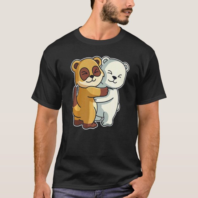 Polar Bear And Meerkat Cute Animals For Women Anim T-Shirt (Front)