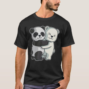 Polar Bear And Panda Bears Hugging For Women Girls T-Shirt