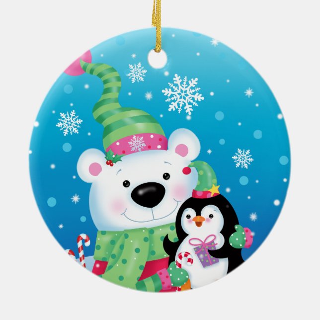 Polar Bear and Penguin Ornament (Back)