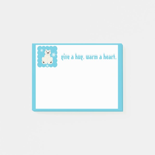 Polar Bear and Snowflakes Post-it Notes (Front)