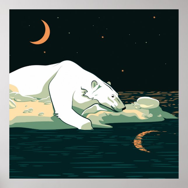 Polar Bear and the Moon Poster (Front)