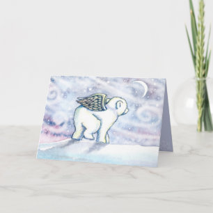 Polar Bear Angel Christmas Card